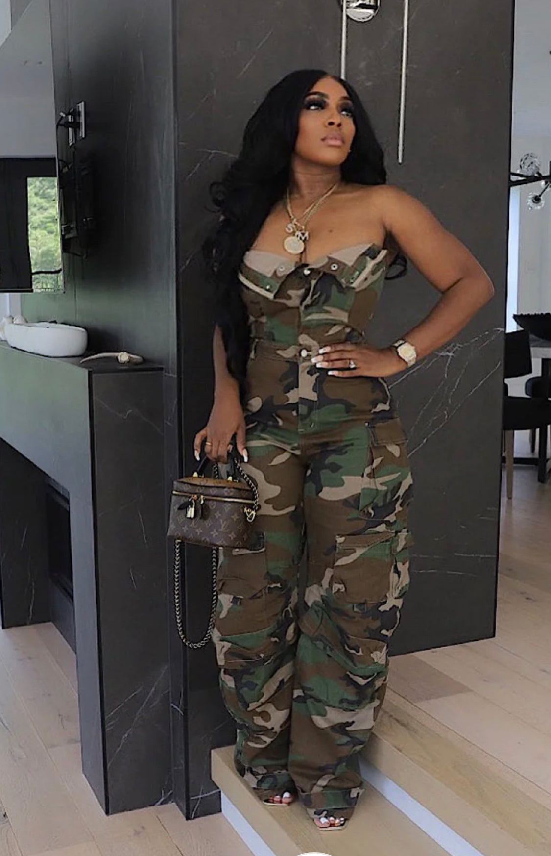 Camo Love Jumpsuit  (Ships 9/30)