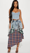 Plaid Love Denim Skirt