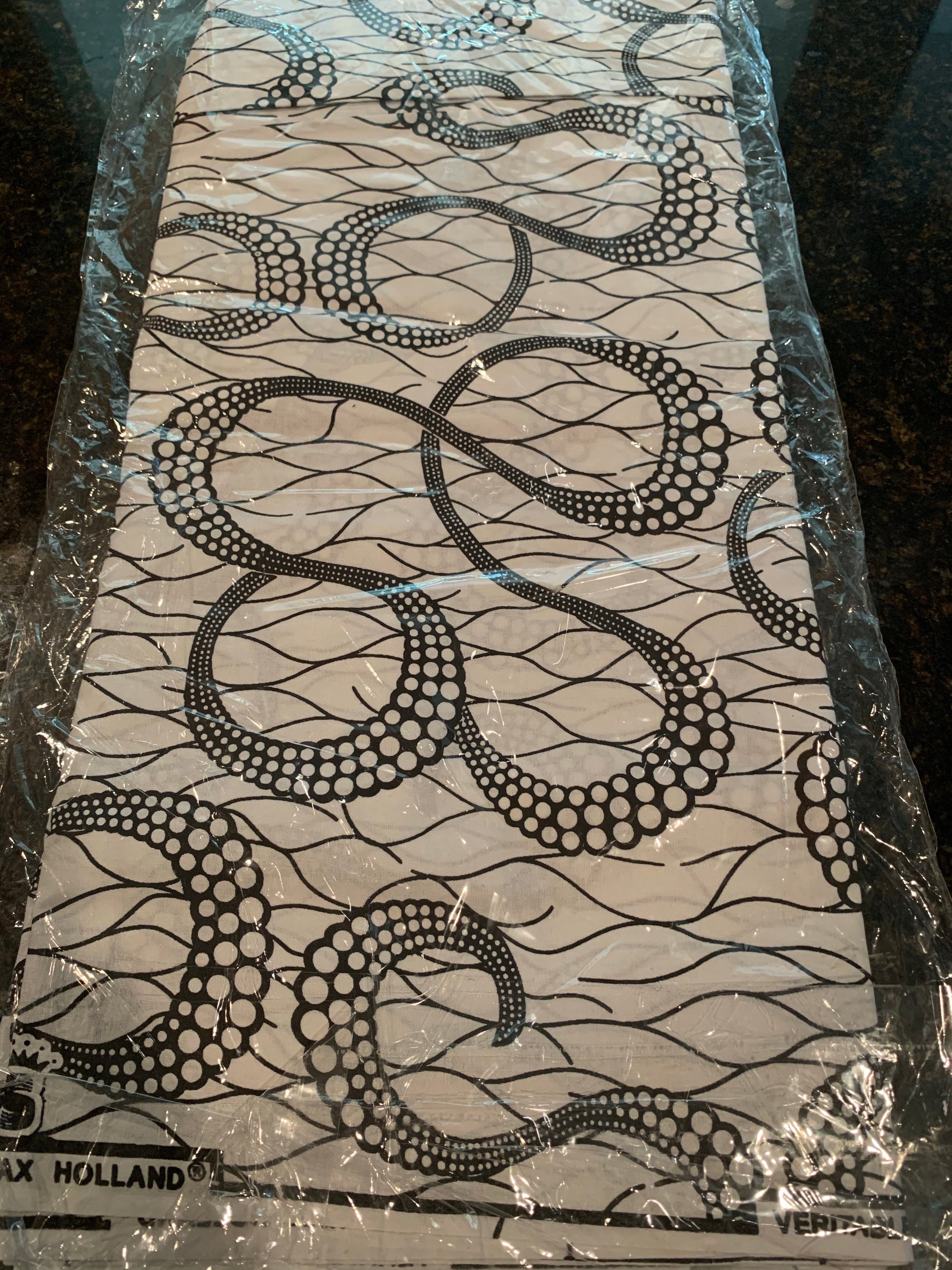 White and Black Ankara Fabric