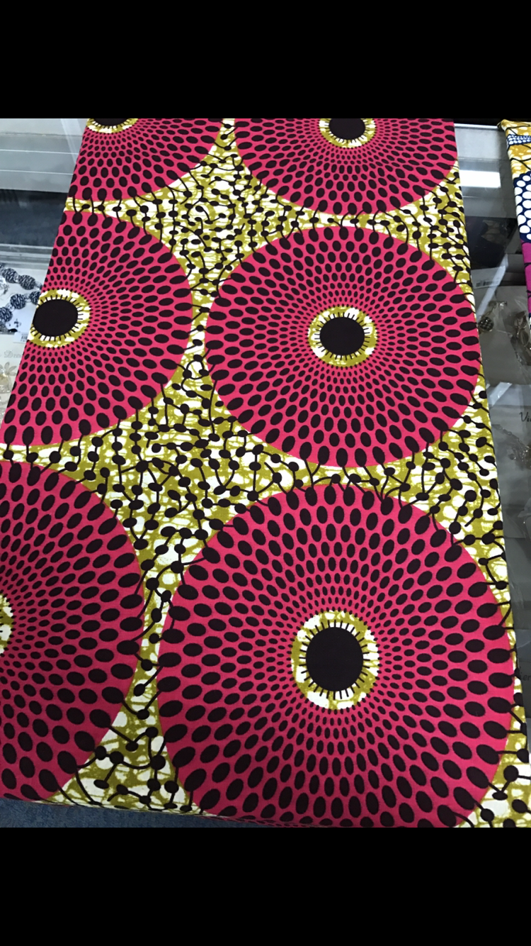 Ankara African Fabric- Red Waterfall