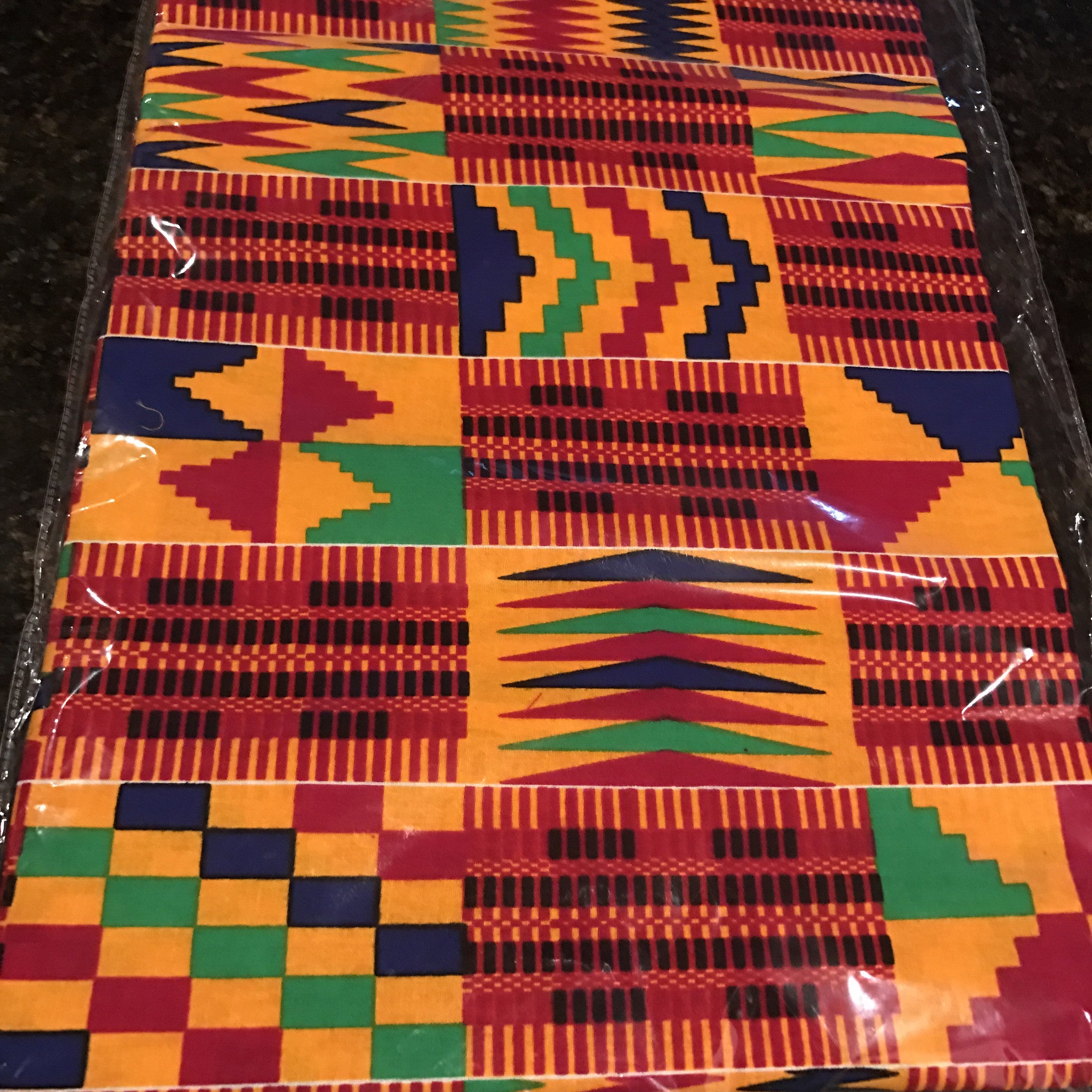 Ankara Fabric - Orange and Red Kente
