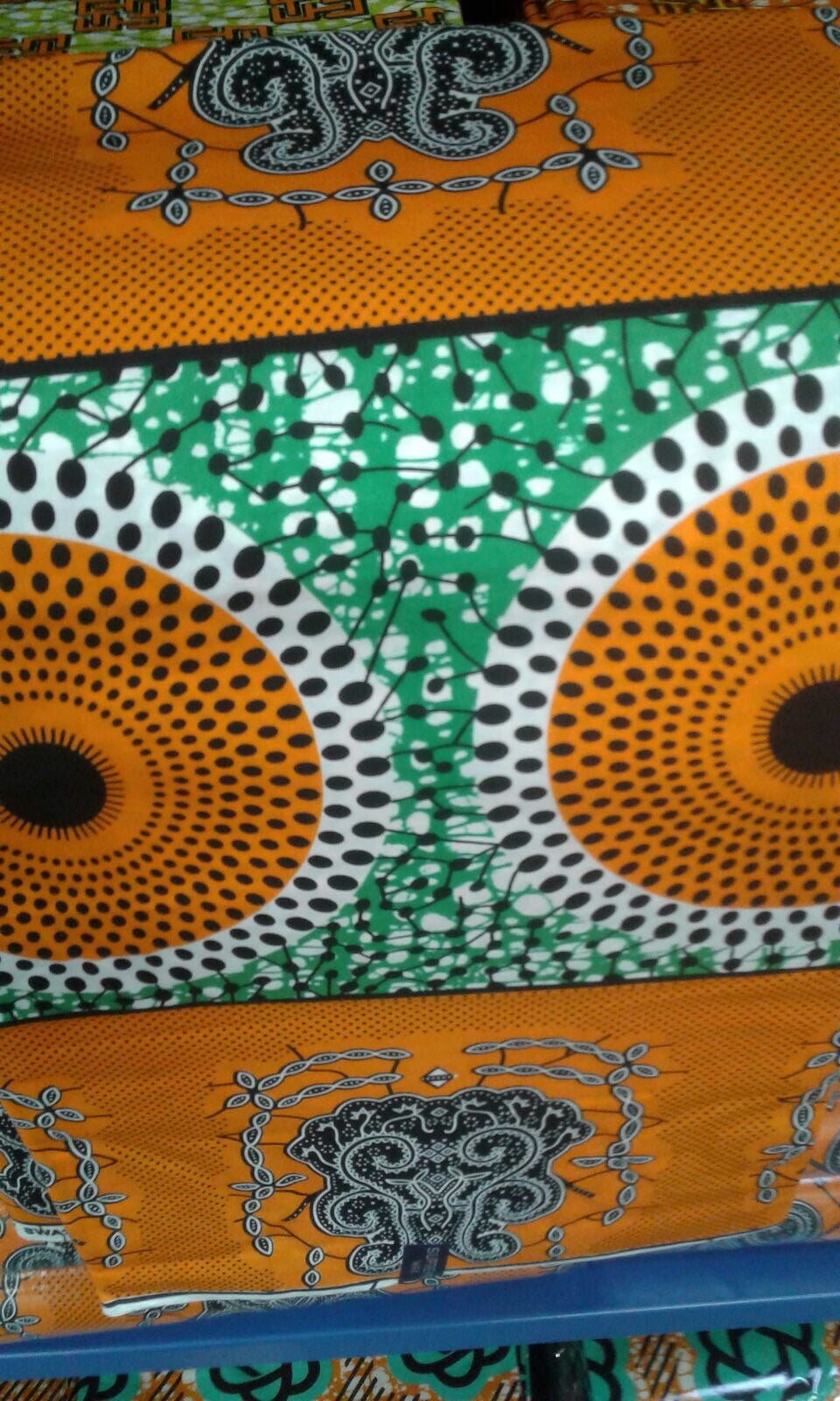 Green and Orange Waterfall Fabric
