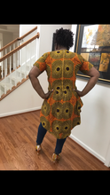 Orange and Brown Ankara Circles High Low Top