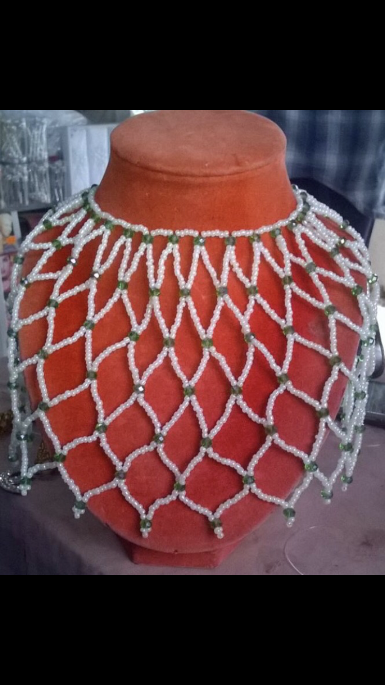 Beaded Goddess Bib Necklace