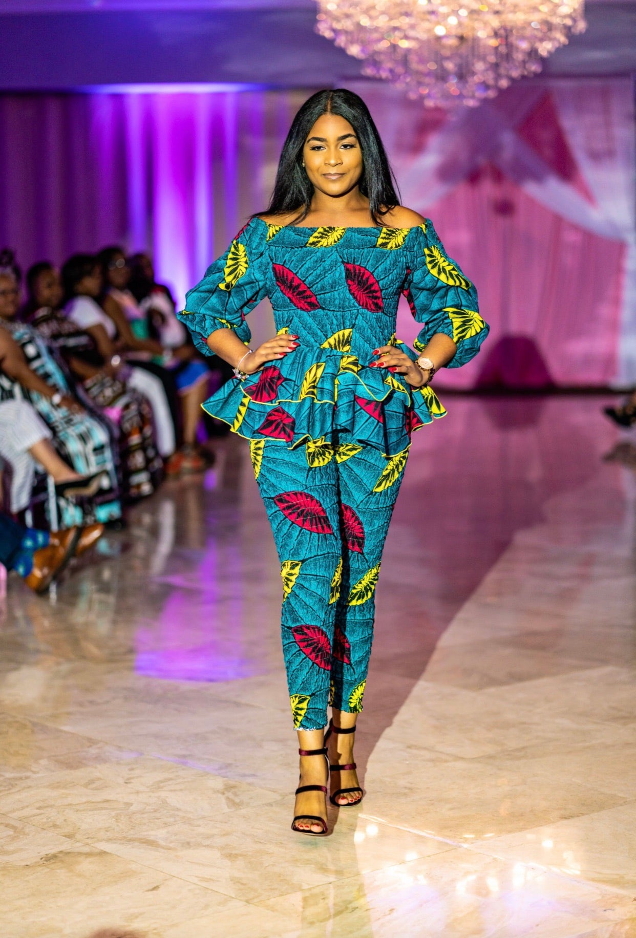 Green Remi Peplum Top and Bottom Set