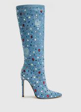 Jeweled Azalea Wang Denim Boots (Available March 4)