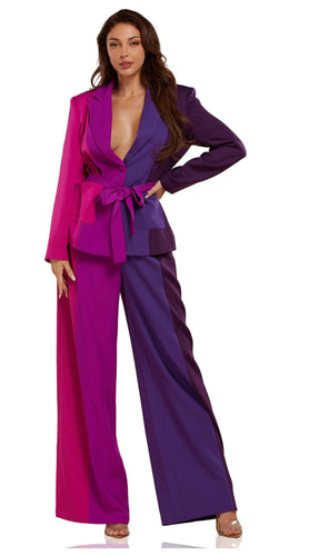 Color Purple Block Suit