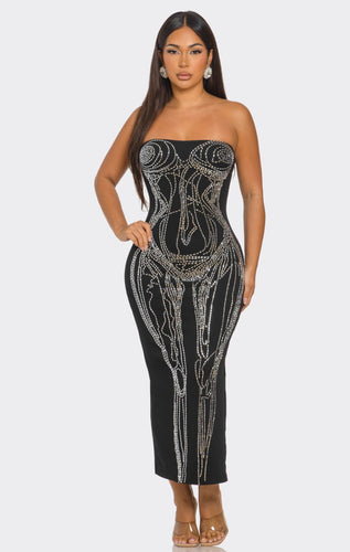 Body Heat Rhinestone Dress