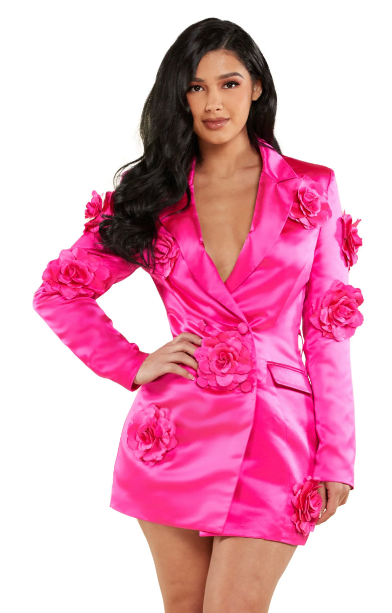 Hot Pink Blazer Dress Efia Fashions Hot Pink Blazer Dress Efia Fashions