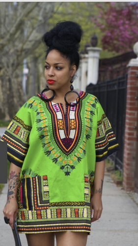 Lime Green Dashiki Shirt