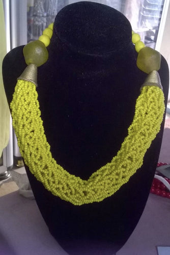 Yellow Beaded Necklace