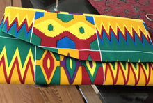 Yellow Red Green and Blue Kente Clutch