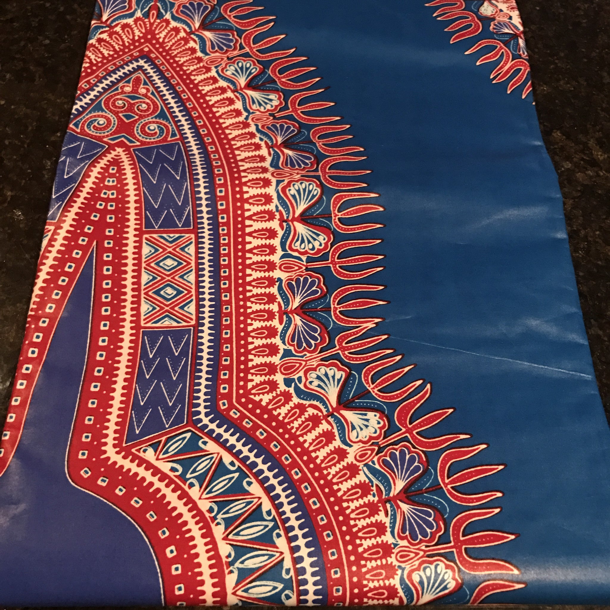 Ankara Fabric - Blue Angelina Dashiki Print