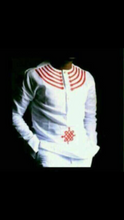 Mens White and Red Royalty Top