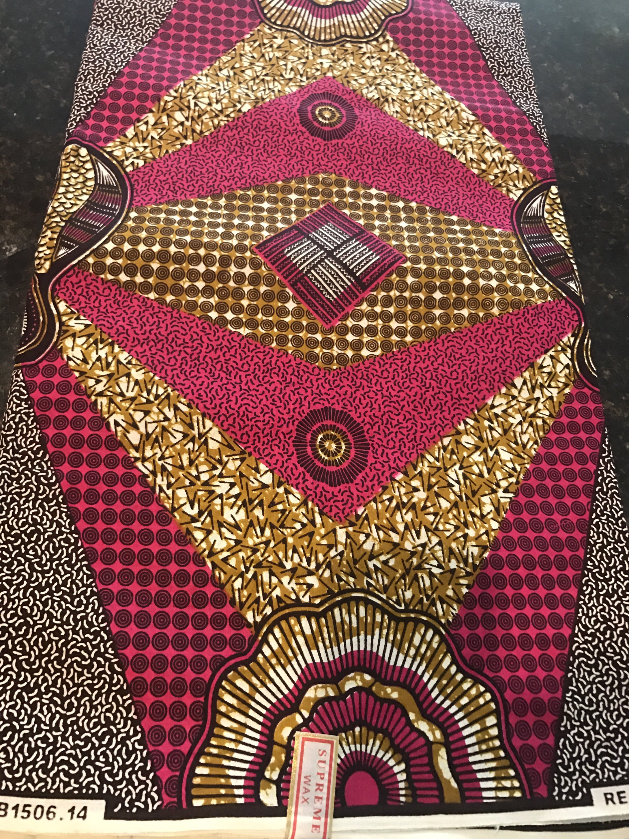 Pink and Brown Ankara Fabric