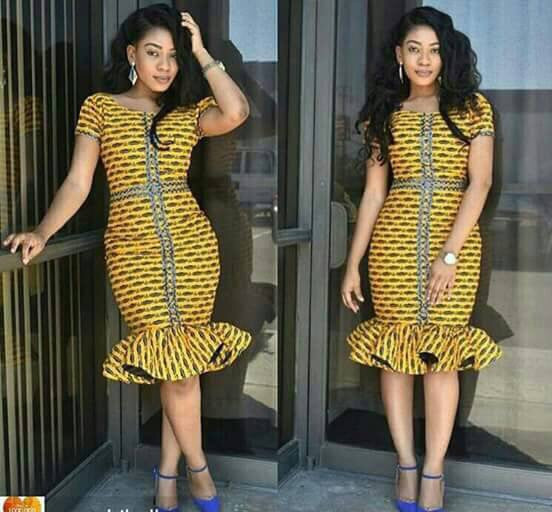 Yellow Ankara Stripe Dress Efia Fashions Yellow Ankara Stripe Dress Efia Fashions