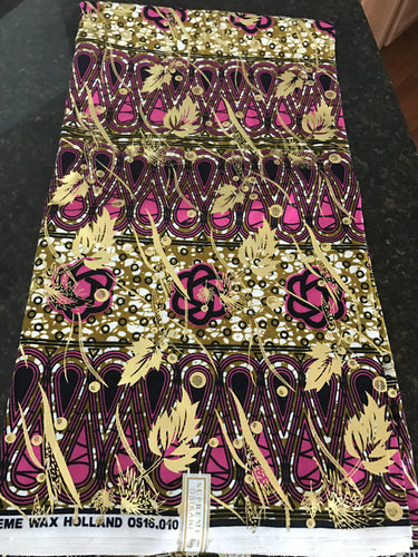 Pink and Gold Osikani Fabric